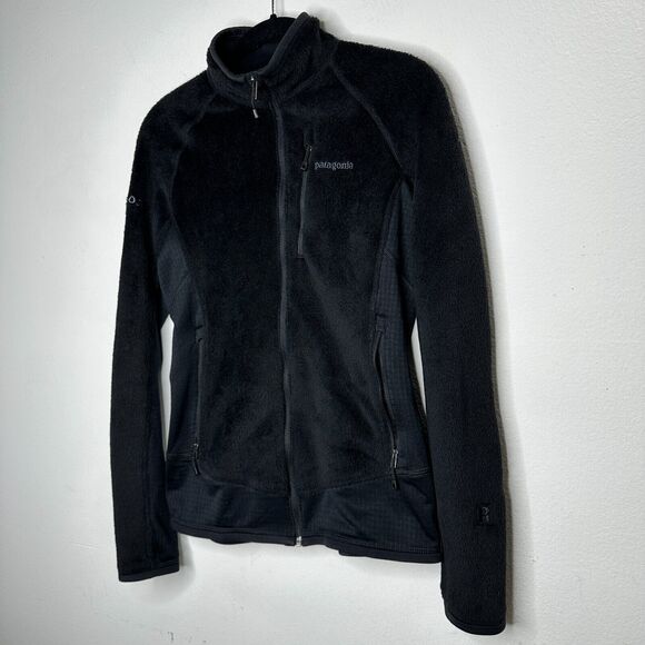 Patagonia Black Fuzzy Long Sleeve Front Full Zip Light Weight Fitted Jacket S - Picture 2 of 12